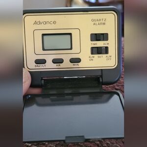 Vintage Portable (Picket) Digital Travel Alarm Clock - Black/Gold